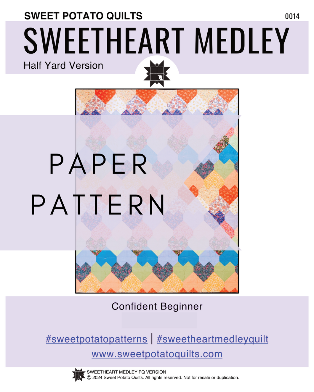 Sweetheart Medley 16 Half Yard - PAPER PATTERN