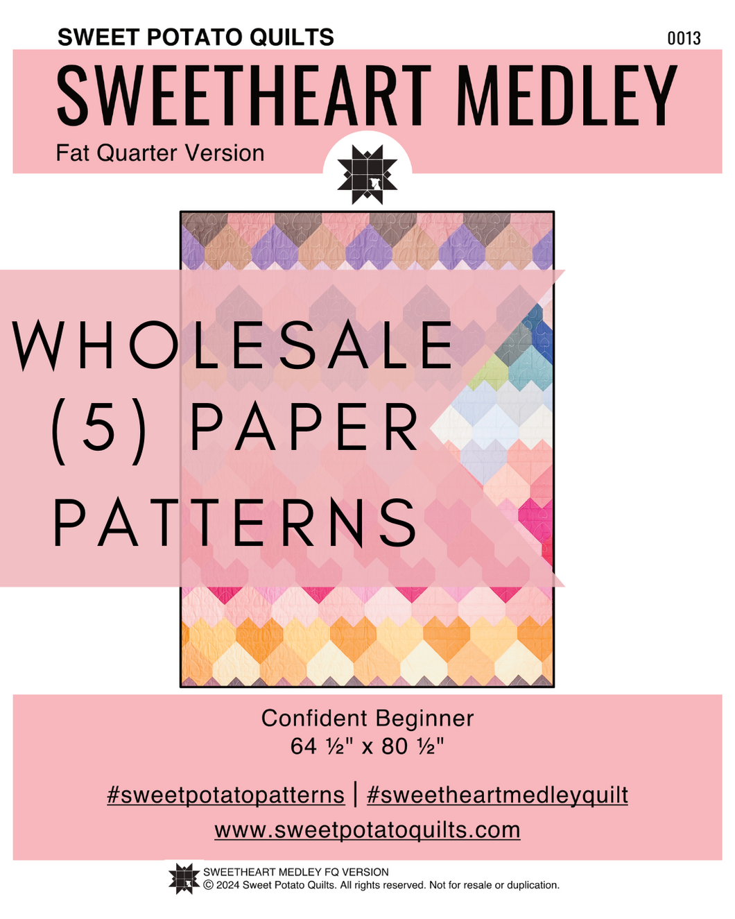 WHOLESALE (5) Sweetheart Medley 32 Fat Quarters at - PAPER PATTERN